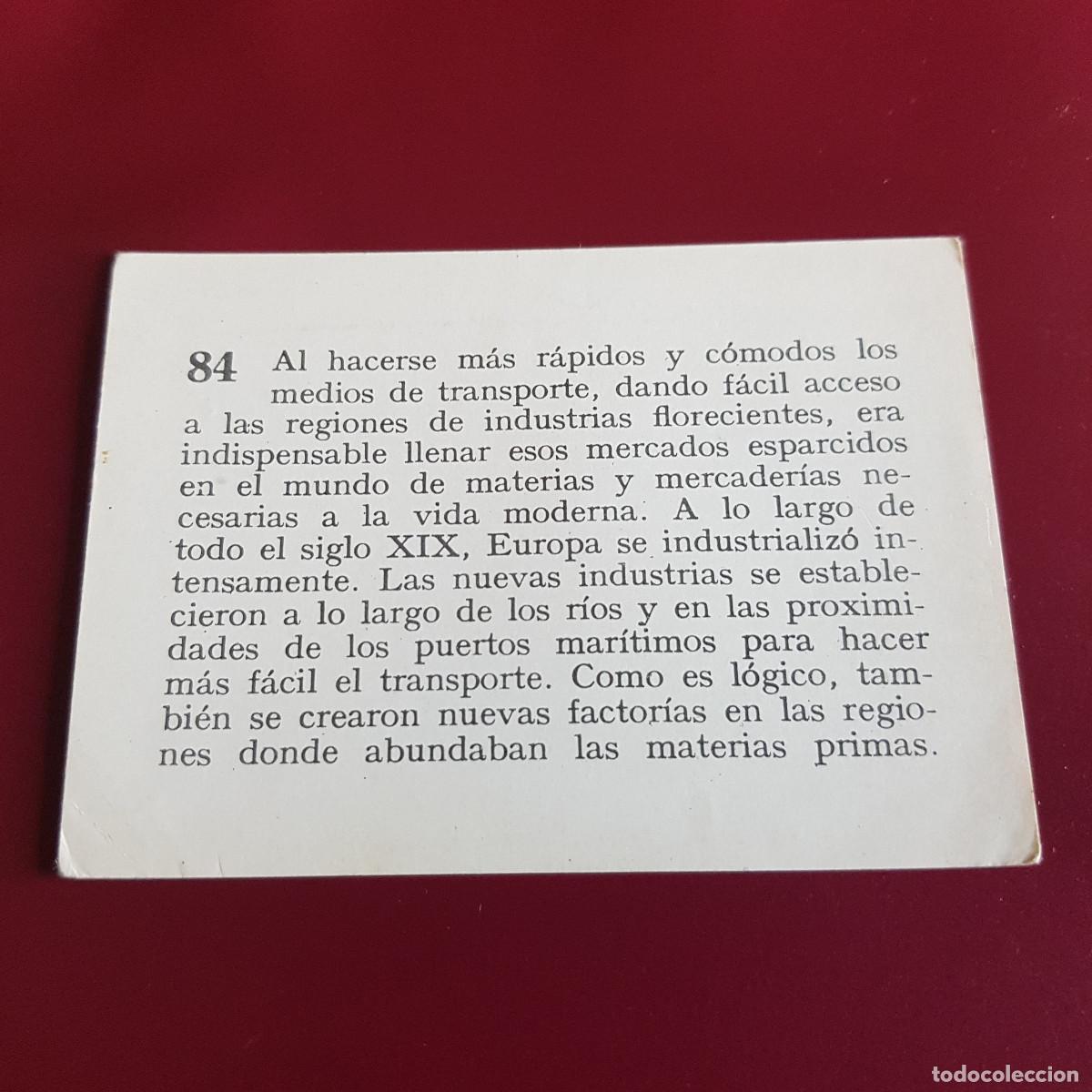 Coleccionismo cromos antiguos: MATEU - HISTORIA DEL PROGRESO HUMANO - 1966 - 66 - 84 - NUNCA PEGADO - Foto 2