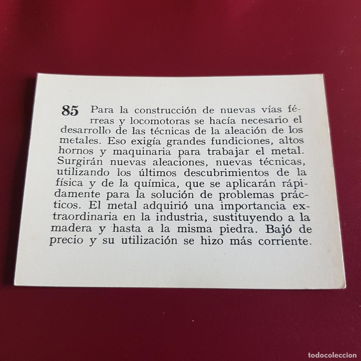 Coleccionismo cromos antiguos: MATEU - HISTORIA DEL PROGRESO HUMANO - 1966 - 66 - 85 - NUNCA PEGADO - Foto 2