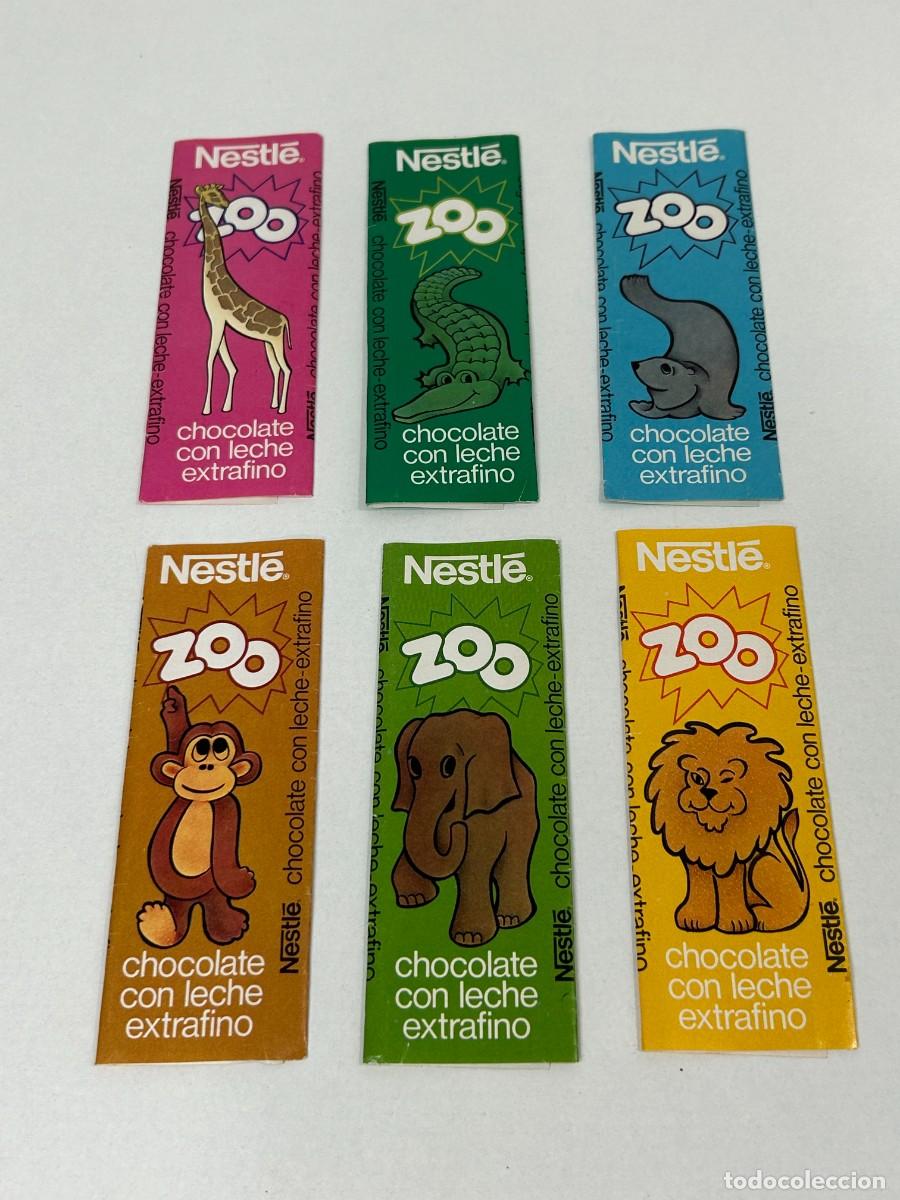 Coleccionismo Cromos antiguos: LOTE 6 ENVOLTORIOS CHOCOLATE NESTLE ZOO A&Ntilde;OS 60,CROPAN ,PANRICO,BIMBO