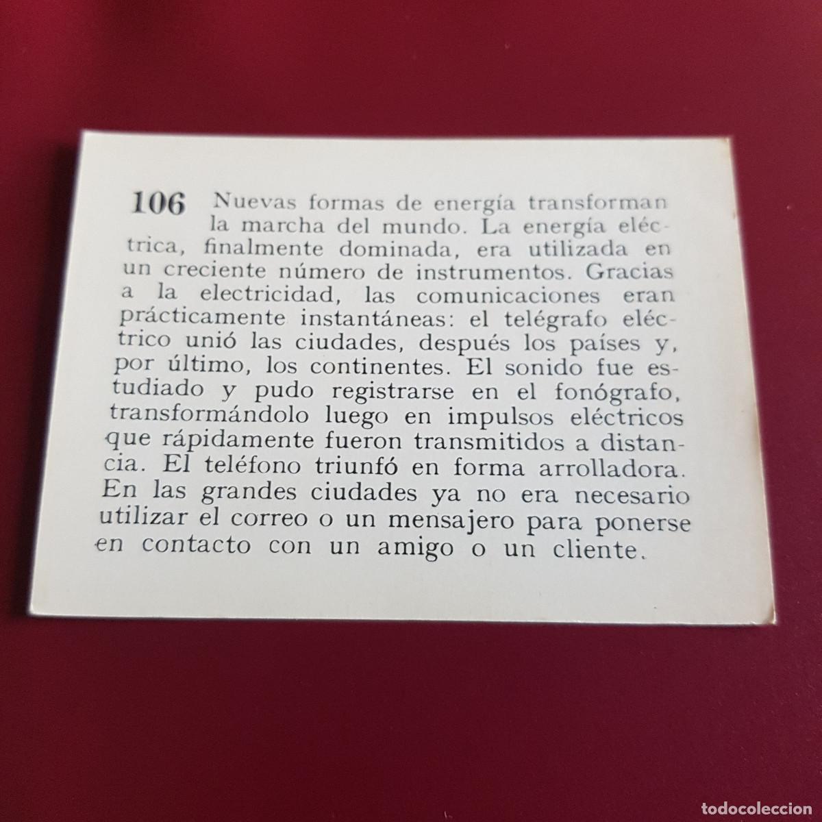 Coleccionismo cromos antiguos: MATEU - HISTORIA DEL PROGRESO HUMANO - 1966 - 66 - 106 - NUNCA PEGADO - Foto 2