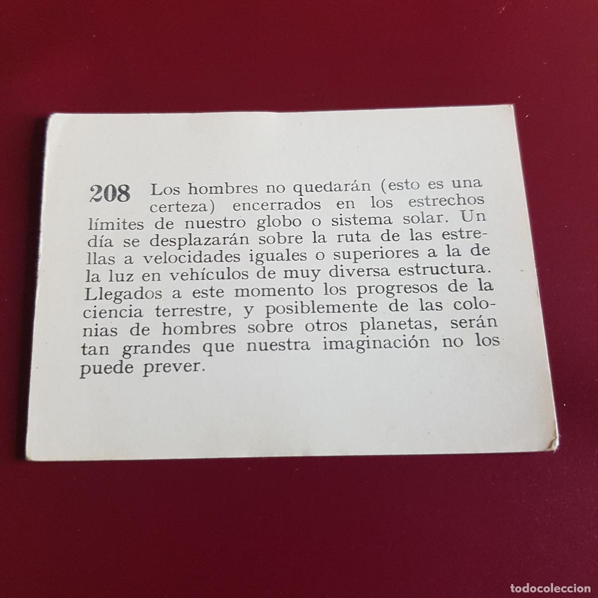 Coleccionismo cromos antiguos: MATEU - HISTORIA DEL PROGRESO HUMANO - 1966 - 66 - 208 - NUNCA PEGADO - Foto 2