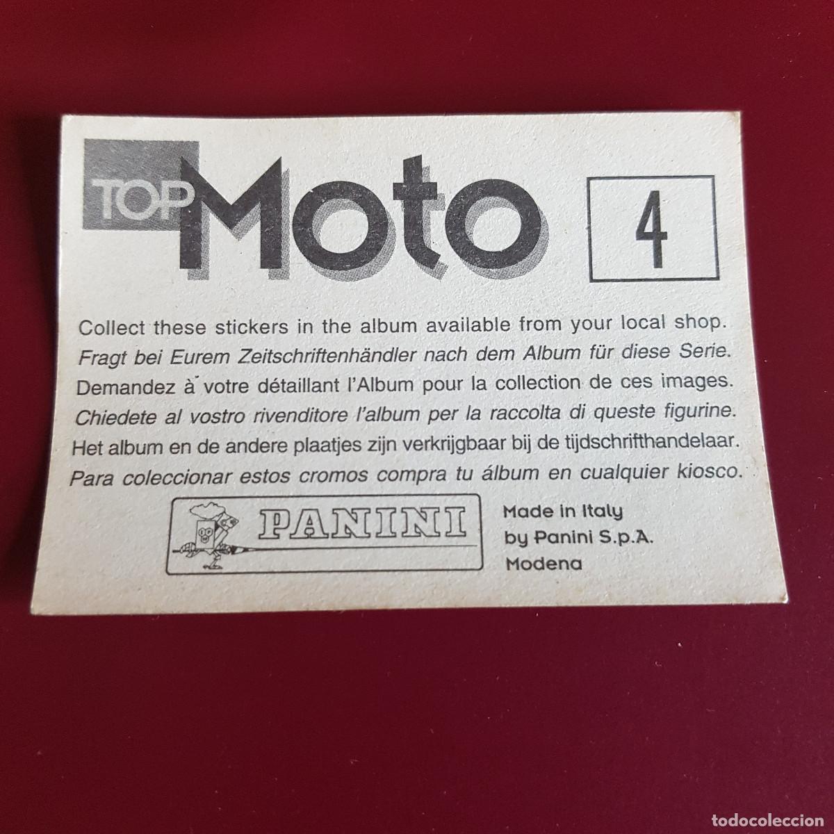 Coleccionismo cromos antiguos: PANINI - TOP MOTO - 4 - NUNCA PEGADO - Foto 2