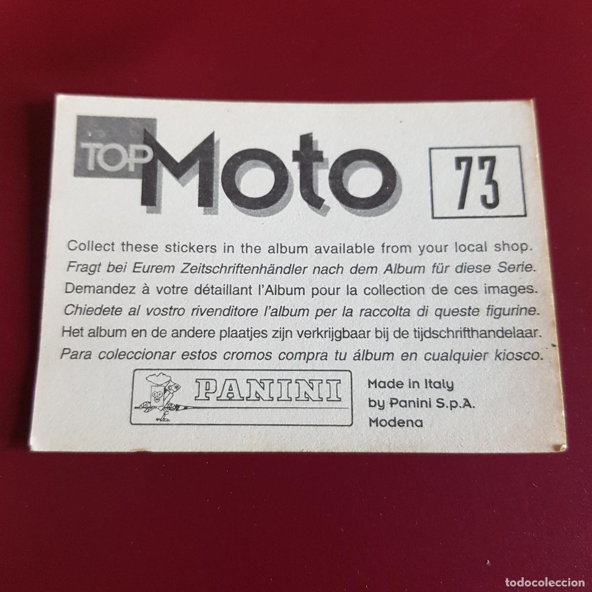 Coleccionismo cromos antiguos: PANINI - TOP MOTO - 73 - NUNCA PEGADO - Foto 2