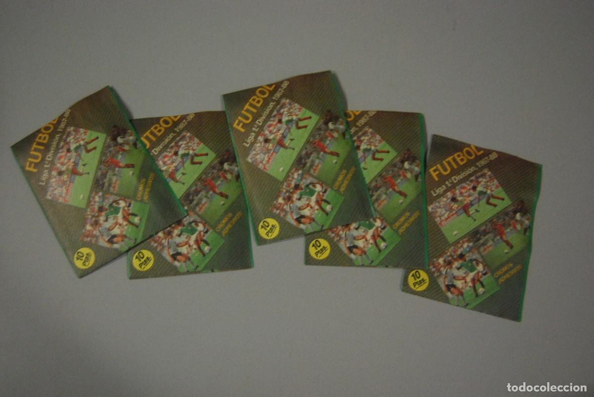 Coleccionismo Cromos antiguos: LIGA 1987-1988 LOTE DE 5 SOBRES SIN ABRIR, CROMOS ADHESIVOS, EDICIONES FESTIVAL