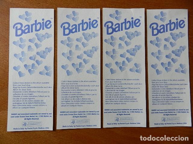 Coleccionismo cromos antiguos: Lote 4 cromos Barbie Panini a&ntilde;o 1996 pegatinas complementos sticker - Foto 2
