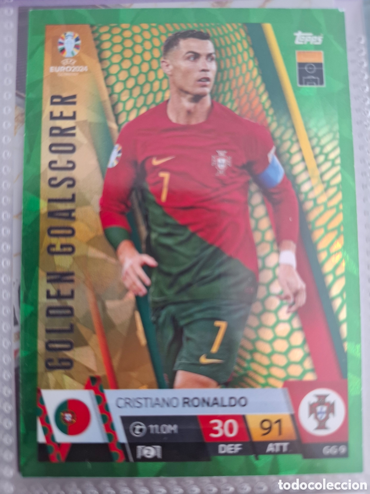 Coleccionismo Cromos antiguos: Cristiano Ronaldo Golden Scorer Match Attax Euro 2024
