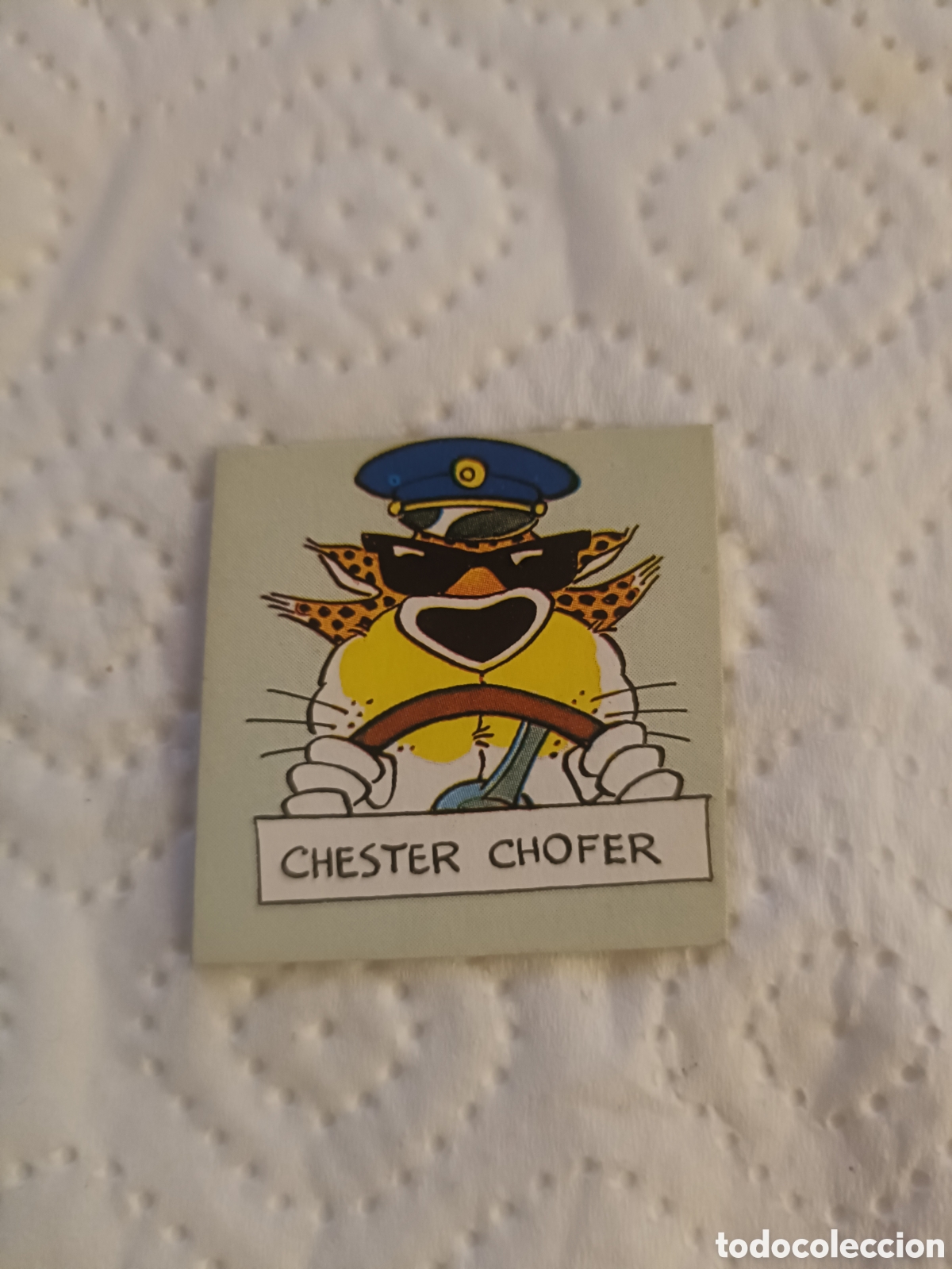 Coleccionismo Cromos antiguos: Chester Chofer Pegatina con su trasera