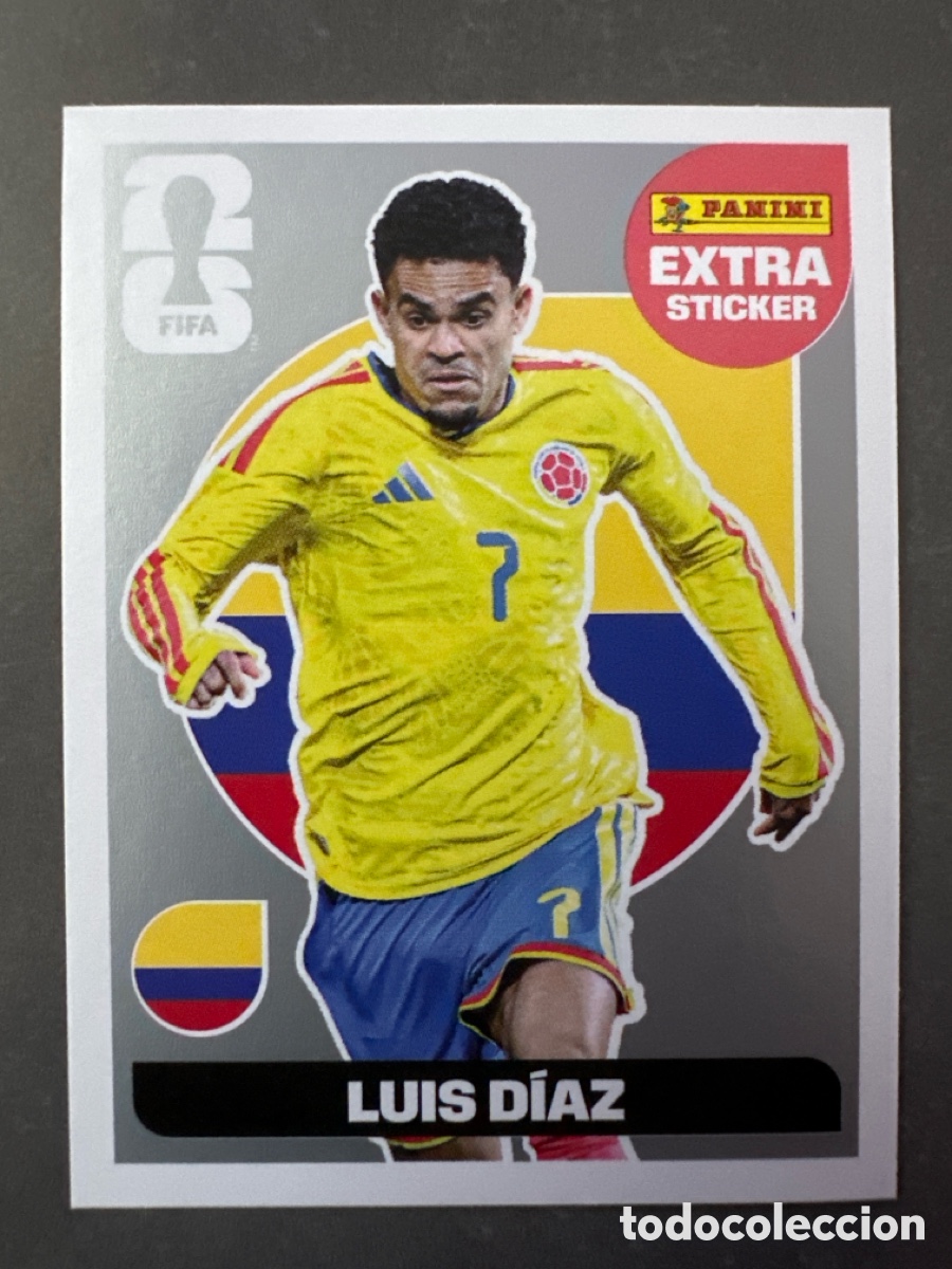Coleccionismo Cromos antiguos: FIFA WORLD CUP 2026 EXTRA STICKER PLATA LUIS D&Iacute;AZ PANINI