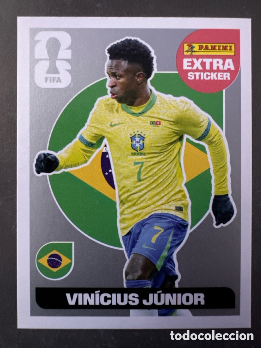 Coleccionismo Cromos antiguos: FIFA WORLD CUP 2026 EXTRA STICKER PLATA VINICIUS PANINI