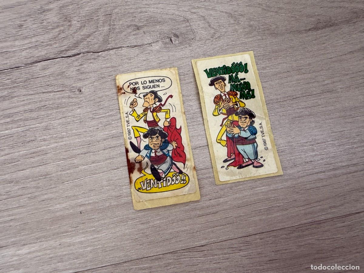 Coleccionismo Cromos antiguos: 2 pegatinas chicle Pulga y Linterna