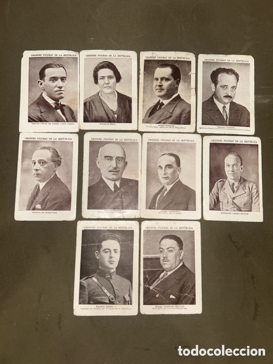 Coleccionismo Cromos antiguos: LOTE DE 10 CROMOS F&Aacute;BRICA DE CHOCOLATES HIJO DE MARCOS TONDA &ldquo;GRANDES FIGURAS DE LA REP&Uacute;BLICA&rdquo;