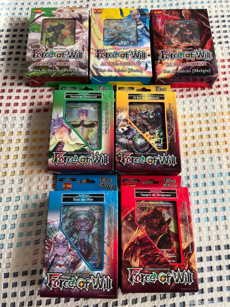Coleccionismo Cromos antiguos: 7 MAZOS INICIO FORCE OF WILL CASTELLANO - NUEVO