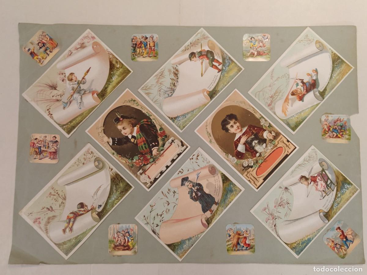 Colecionismo Cromos antigos: CROMOS MUY ANTIGUOS PEGADOS A CARTULINA - VER FOTOS