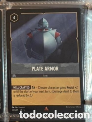Coleccionismo Cromos antiguos: PLATE ARMOR Carta set LORCANA TCG