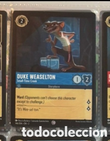 Collectionnisme Cartes &agrave; collectionner anciennes: DUKE WEASELTON Carta set LORCANA TCG