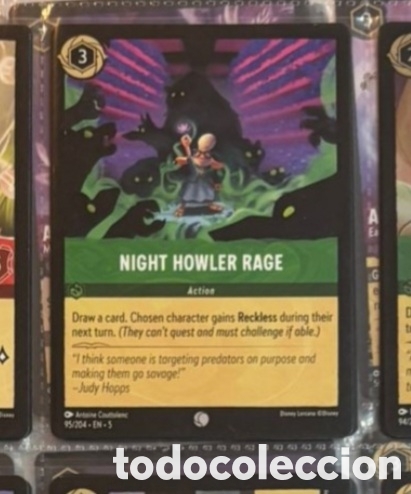 Coleccionismo Cromos antiguos: NIGHT HOWLER RAGE Carta set LORCANA TCG
