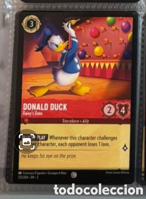 Coleccionismo Cromos antiguos: DONALD DUCK Carta set LORCANA TCG