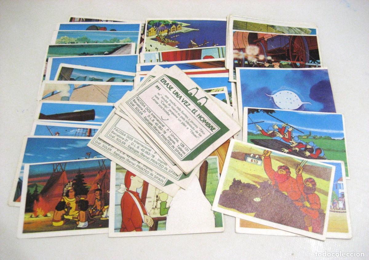 Coleccionismo Cromos antiguos: LOTE DE 45 CROMOS ERASE UNA VEZ EL HOMBRE. PACOSA DOS, 1978.