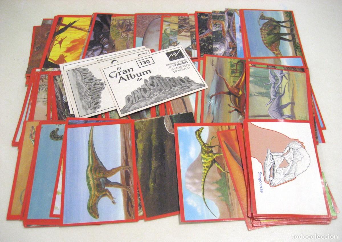 Coleccionismo Cromos antiguos: LOTE DE 124 CROMOS EL GRAN &Aacute;LBUM DE LOS DINOSAURIOS. M.V. EDITORES, 1993.S,