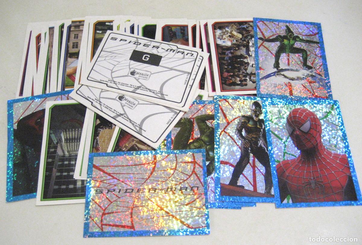 Coleccionismo Cromos antiguos: LOTE DE 63 CROMOS SPIDER MAN. MERL&Iacute;N, 2002.
