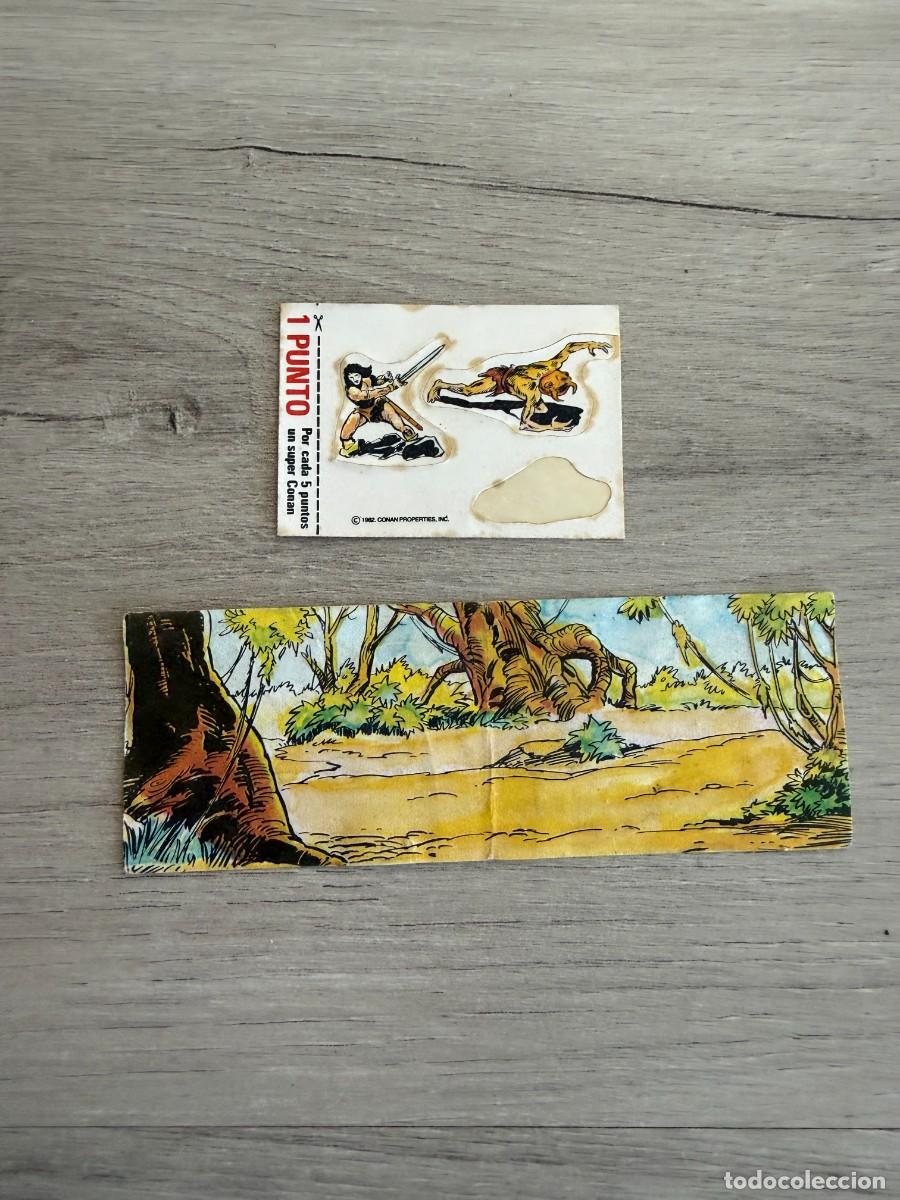 Coleccionismo Cromos antiguos: Cromo con punto + diorama Conan el B&aacute;rbaro Panrico Pastelito