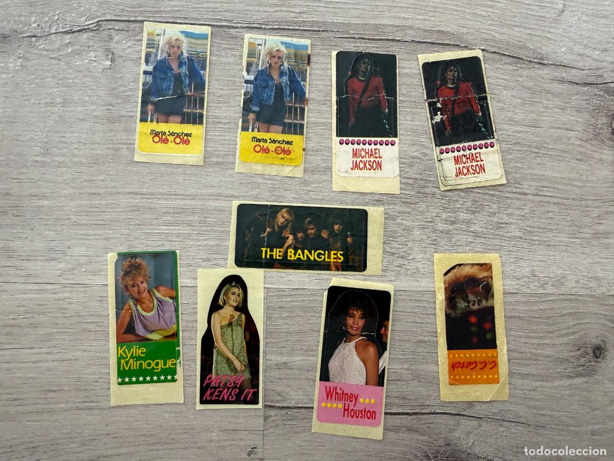 Collectable Antique Stickers: Lote 9 pegatinas las estrellas del pop - Chicle Sonric&acute;s