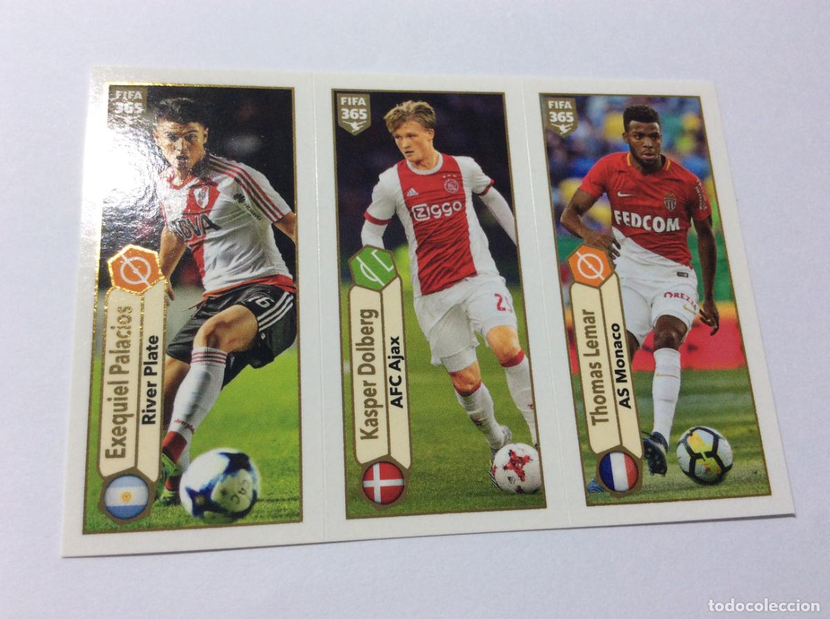 Coleccionismo Cromos antiguos: 129 Exequiel Palacios / Kasper Dolberg / Thomas Lemar FIFA 365 2018 PANINI