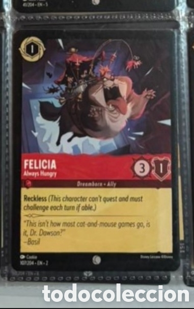 Coleccionismo Cromos antiguos: FELICIA Carta set LORCANA TCG