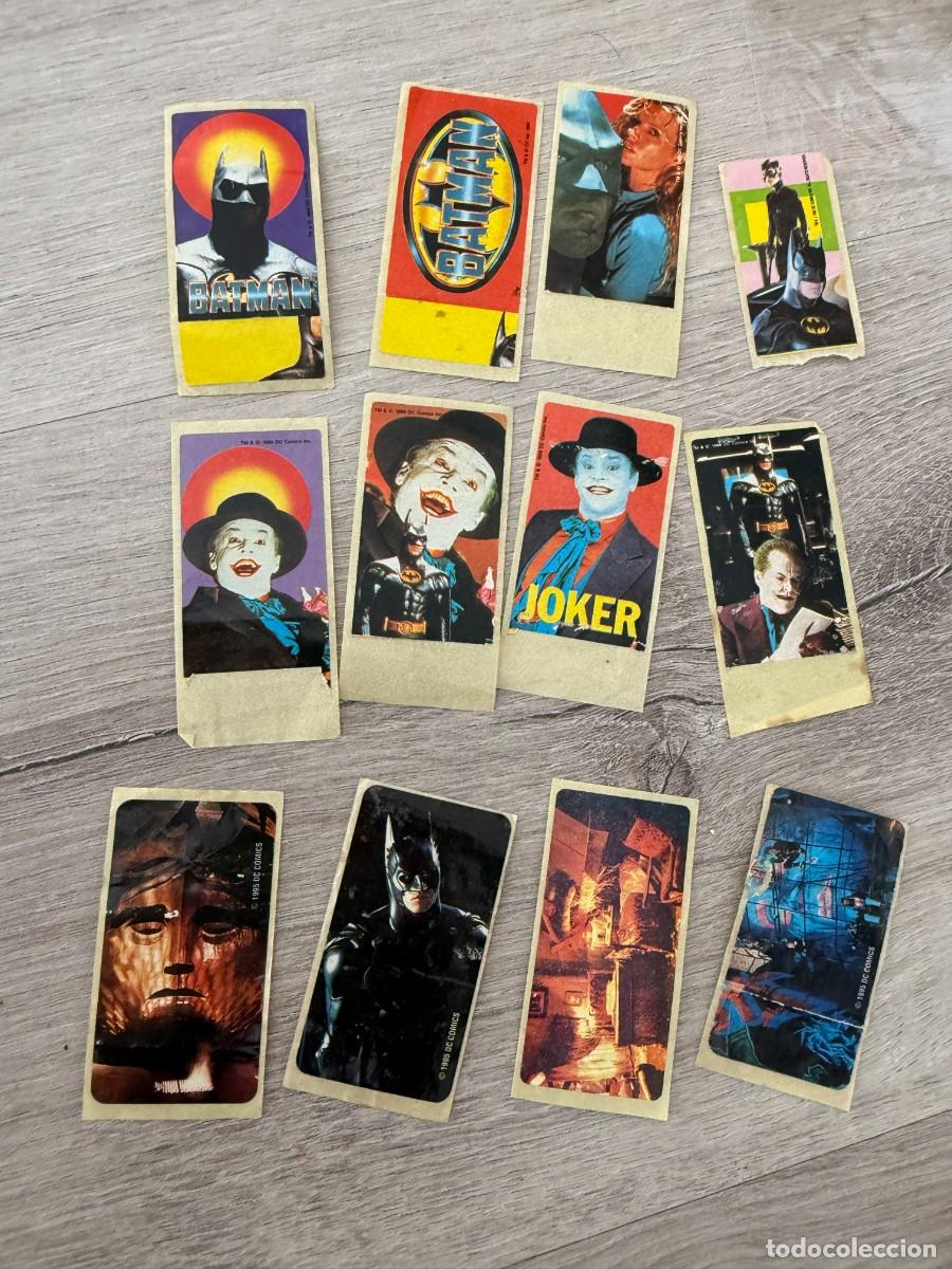 Colecionismo Cromos antigos: 12 pegatinas cromos chicle de Batman - Sonrics, Dunkin...