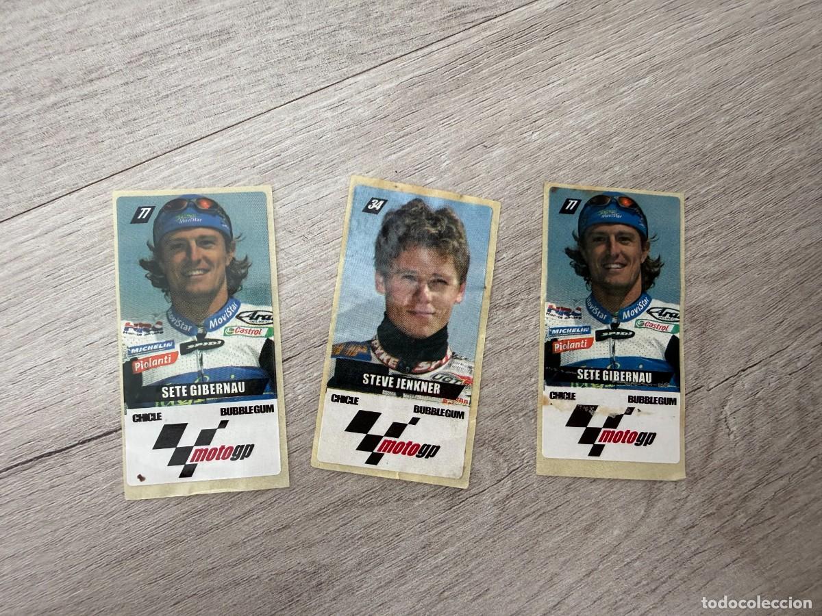 Coleccionismo Cromos antiguos: 3 pegatinas chicle MotoGP de Vidal - Gibernau y Jenkner