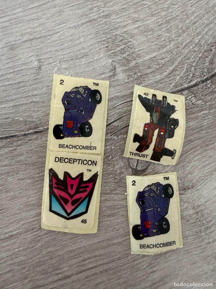 Coleccionismo Cromos antiguos: 4 pegatinas Transformers del chicle Jake