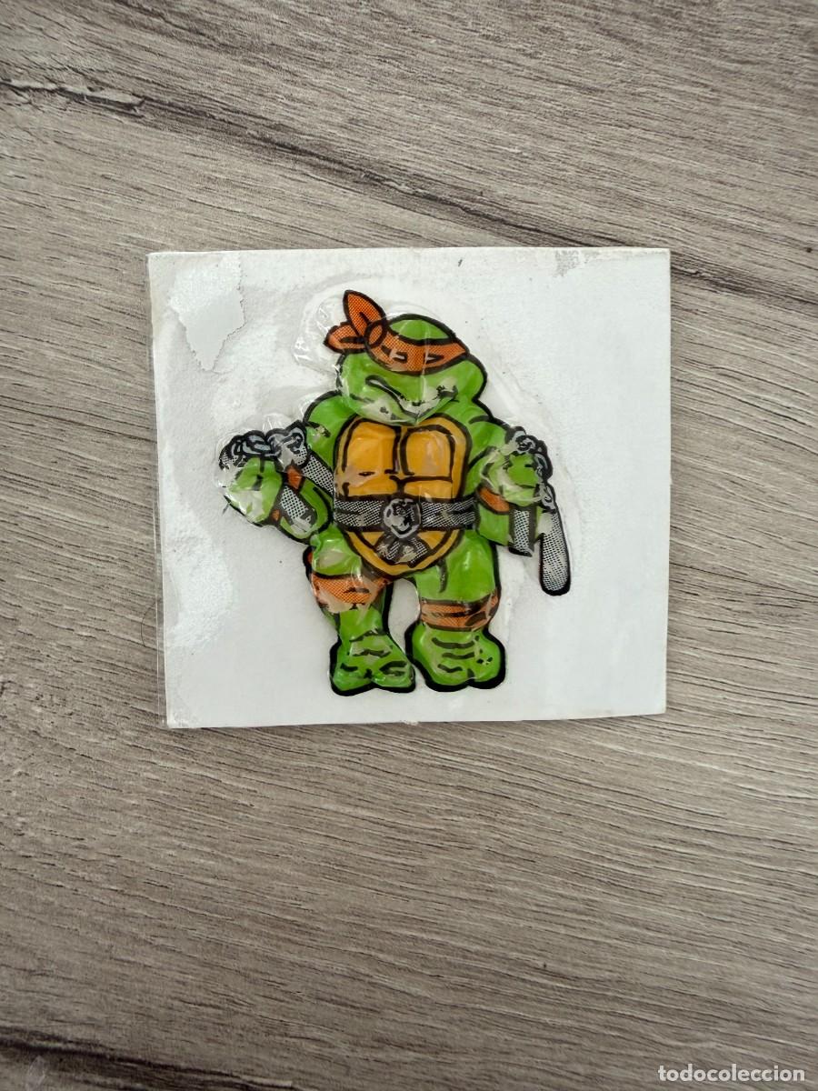 Coleccionismo Cromos antiguos: Cromo relieve - Tortugas Ninja Michelangelo - Helados Menorquina