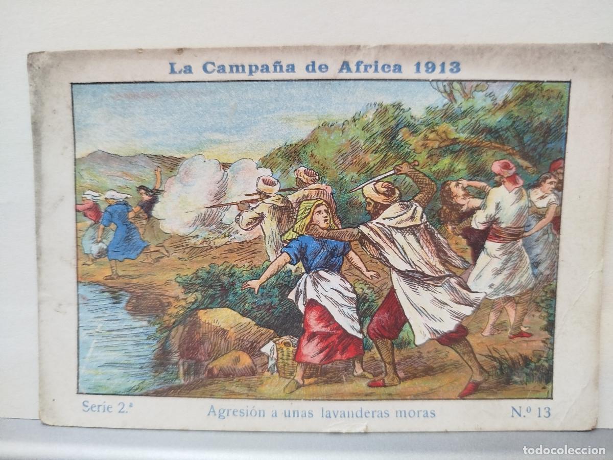Collectable Antique Stickers: Cromo Chocolates Jaime Boix, La Campa&ntilde;a de &Aacute;frica, 1913, serie 2, n&uacute;m. 13