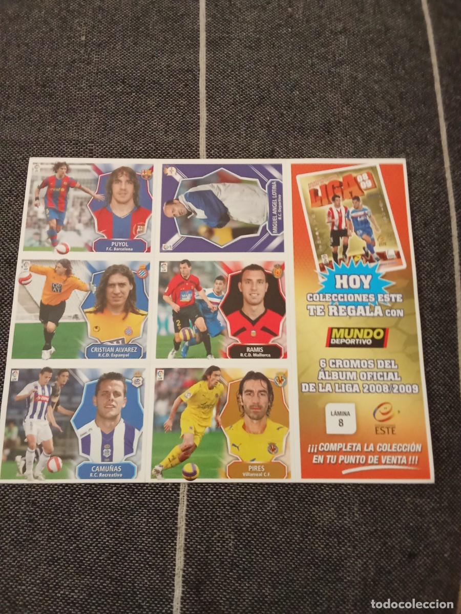 Coleccionismo Cromos antiguos: Lamina 8 el mundo deportivo liga este 08-09