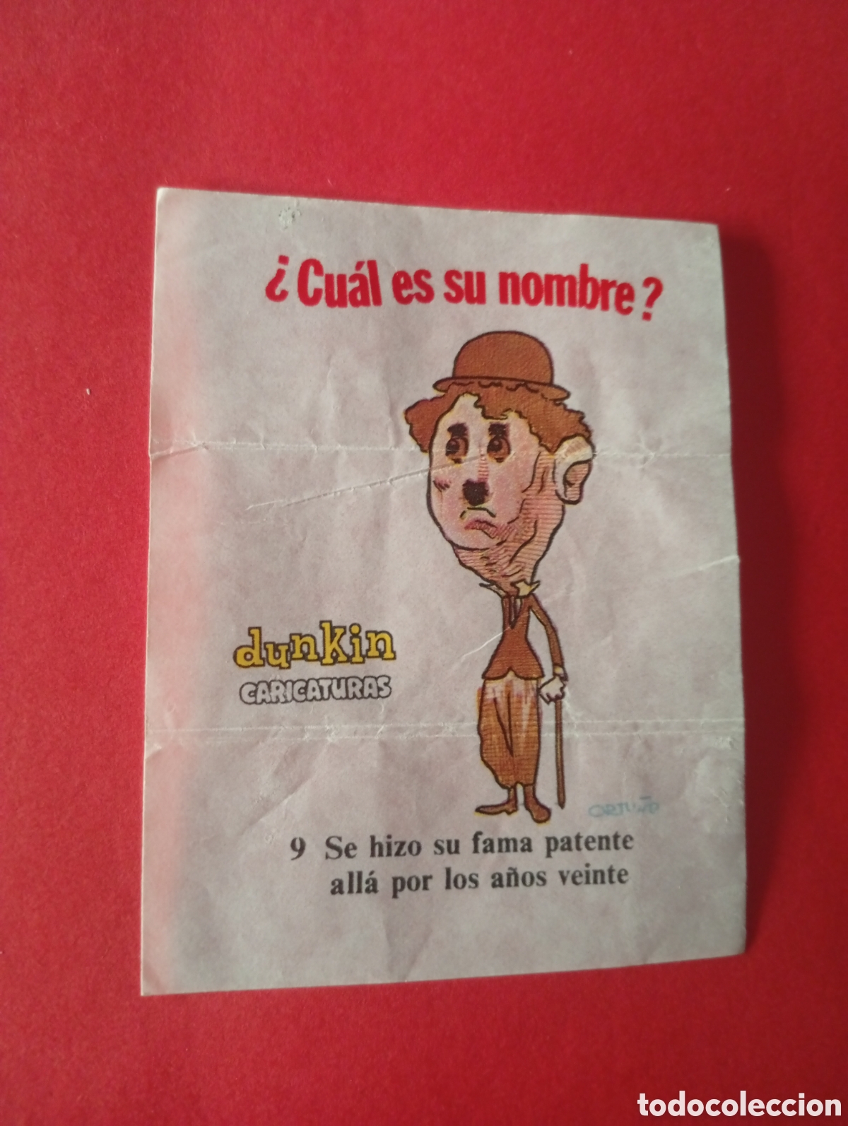 Coleccionismo Cromos antiguos: CROMO CROMOS CHICLE CHICLES DUNKIN CARICATURAS &iquest; CUAL ES SU NOMBRE ? N &ordm; 9 CHARLES CHAPLIN - CHARLOT