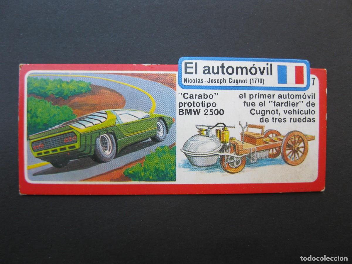 Coleccionismo Cromos antiguos: LOS INVENTOS - CROMO - TARJETA N&ordm; 7 - EL AUTOMOVIL - BIMBO.