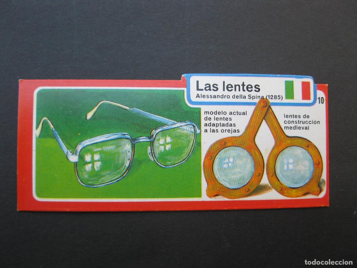 Coleccionismo Cromos antiguos: LOS INVENTOS - CROMO - TARJETA N&ordm; 10 - LAS LENTES - BIMBO.