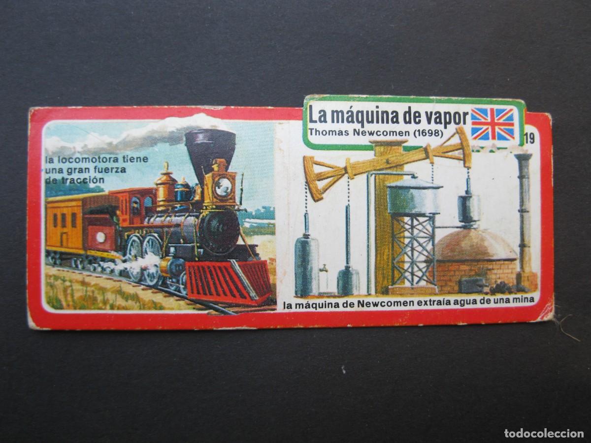 Coleccionismo Cromos antiguos: LOS INVENTOS - CROMO - TARJETA N&ordm; 19 - LA M&Aacute;QUINA DE VAPOR - BIMBO.