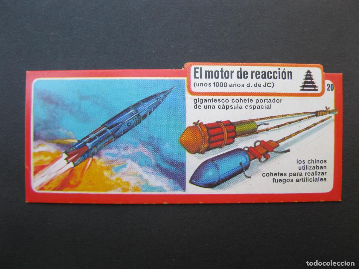 Coleccionismo Cromos antiguos: LOS INVENTOS - CROMO - TARJETA N&ordm; 20 - EL MOTOR DE REACCI&Oacute;N - BIMBO.