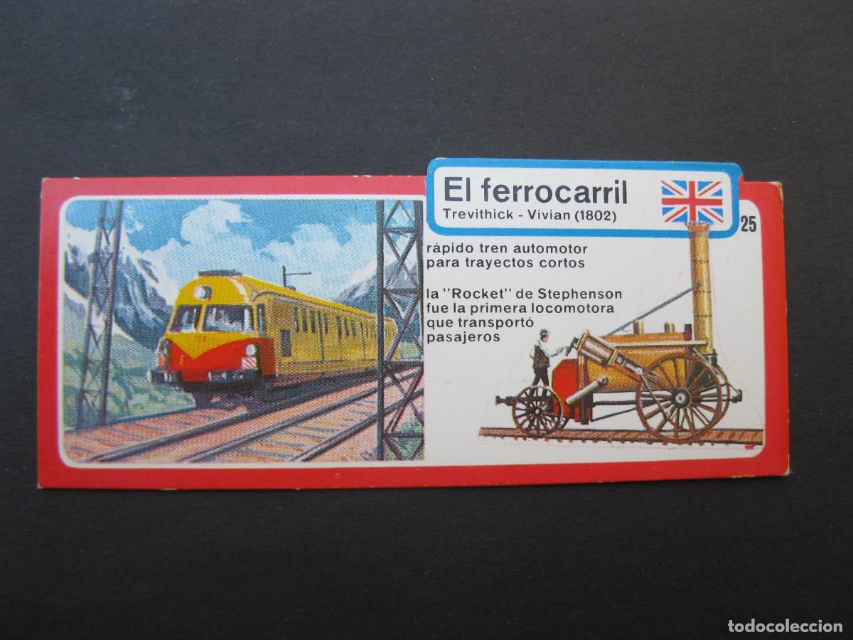 Coleccionismo Cromos antiguos: LOS INVENTOS - CROMO - TARJETA N&ordm; 25 - EL FERROCARRIL - BIMBO.