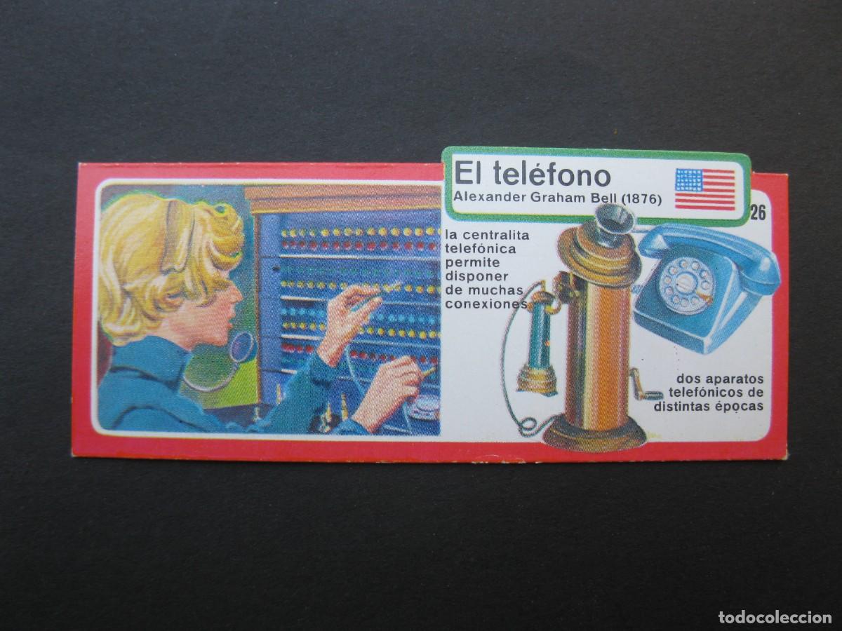 Coleccionismo Cromos antiguos: LOS INVENTOS - CROMO - TARJETA N&ordm; 26 - EL TEL&Eacute;FONO - BIMBO.
