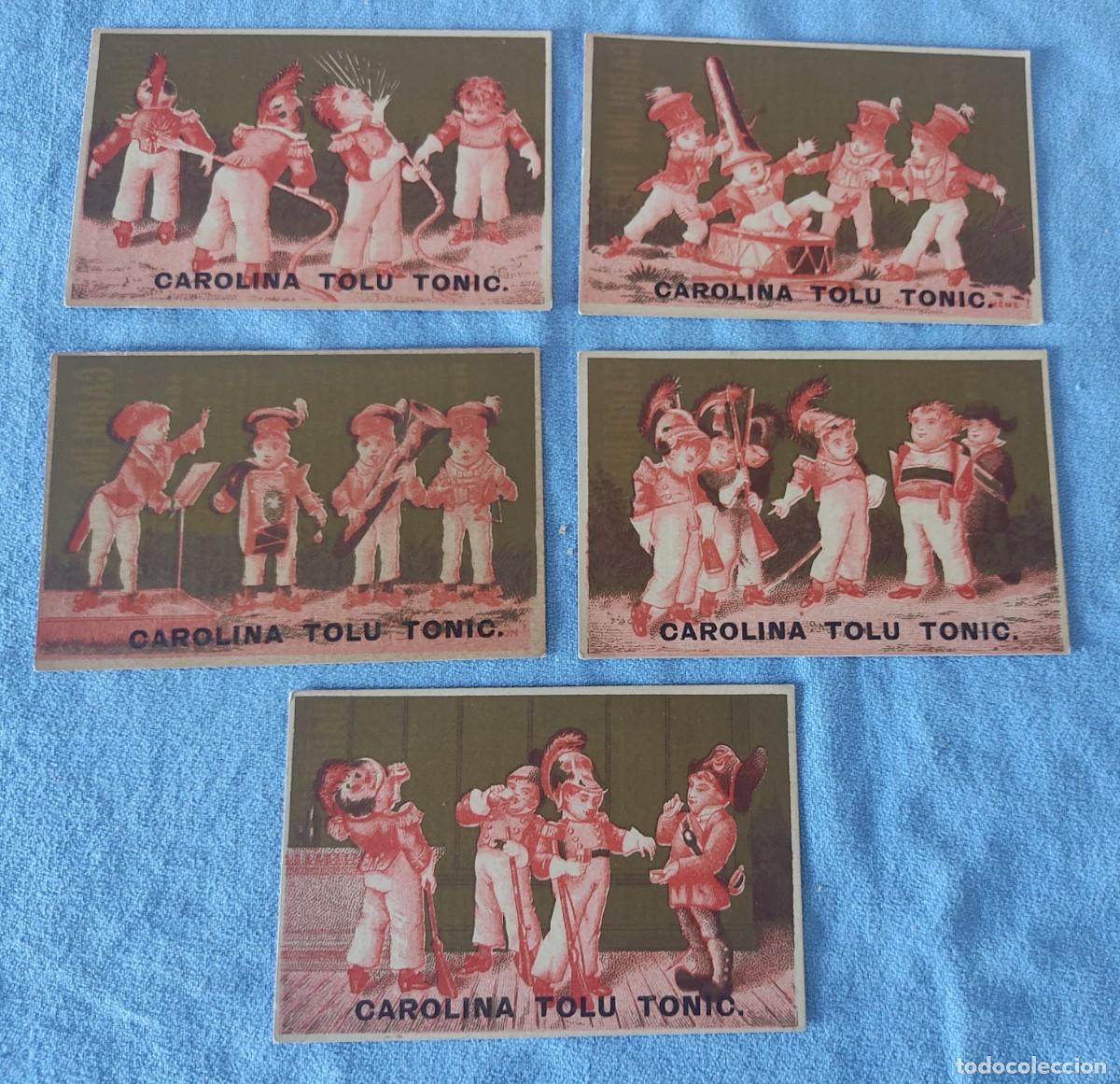 Coleccionismo Cromos antiguos: TARJETAS CROMOS DE CARTULINA ORIGINALES DE CAROLINE TOLU TONIC CONTRA LA MALARIA SIGLO XIX