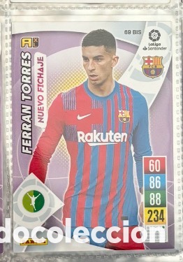 Coleccionismo Cromos antiguos: Ferran Torres FC BARCELONA Carta Panini Adrenalyn XL LaLiga 2021 2022 FC BARCELONA