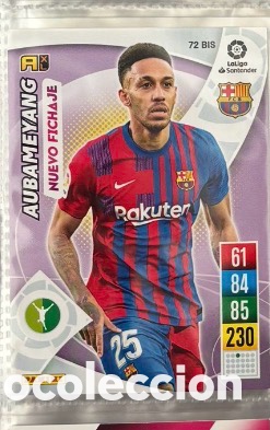 Coleccionismo Cromos antiguos: AUBAMEYANG FC BARCELONA Carta Panini Adrenalyn XL LaLiga 2021 2022