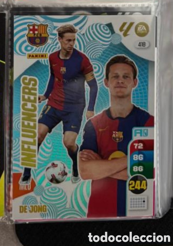 Coleccionismo Cromos antiguos: FRENKIE DE JONG INFLUENCERS BARCELONA ADRENALYN XL LIGA 2024 2025