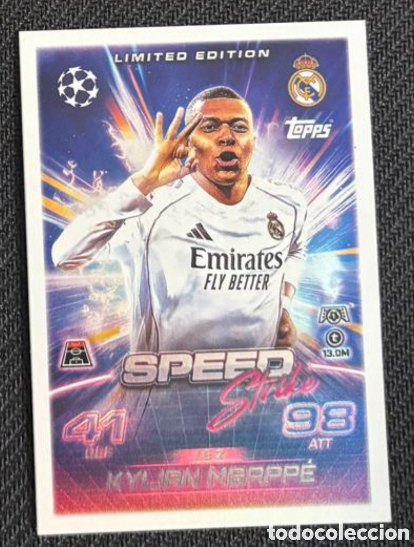 Collectable Antique Stickers: Kylian Mbappe REAL MADRID Topps Match Attax Champions League 2024 2025