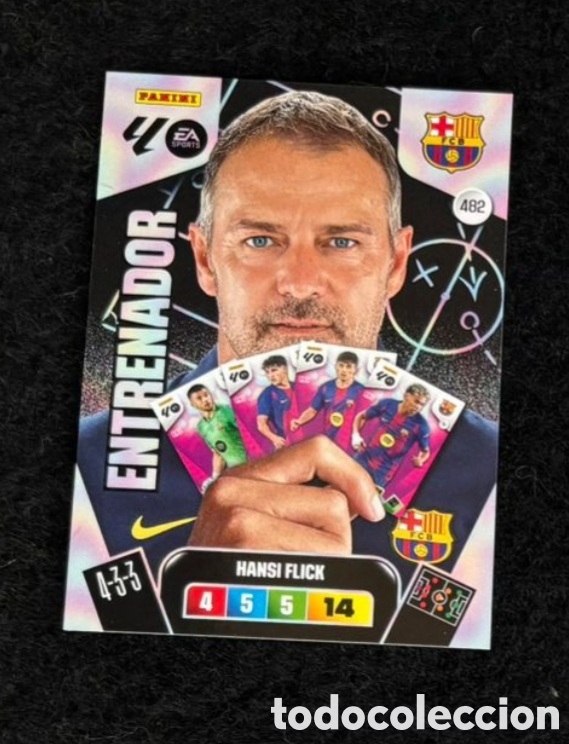 Coleccionismo Cromos antiguos: HANSI FLICK ENTRENADOR FC BARCELONA CARTA Panini Adrenalyn XL Liga 2025 2026