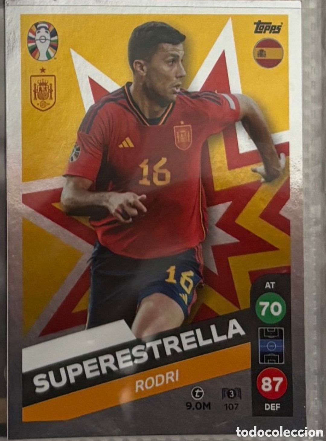Collezionismo Figurine antiche: RODRI SELECCION ESPA&Ntilde;A EUROCOPA TOPPS