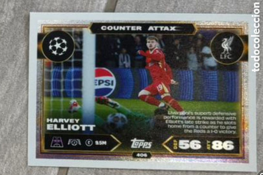 Collezionismo Figurine antiche: COUNTER ATTAX HARVEY ELLIOT LIVERPOOL Topps Match Attax Champions League 2025-2026