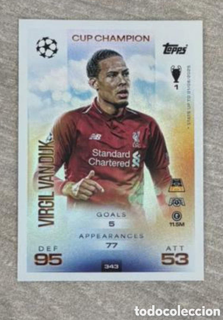 Collezionismo Figurine antiche: VAN DIJK LIVERPOOL CUP CHAMPIONS topps 2025 2026 match attax